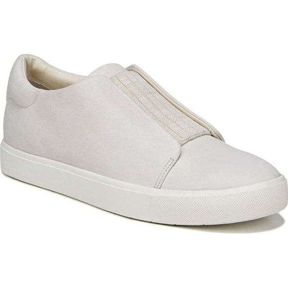 Vince Cantara Leather Sneaker Slip On Shoes Knit Upper Size 38 Ivory Cream Color - Picture 1 of 11